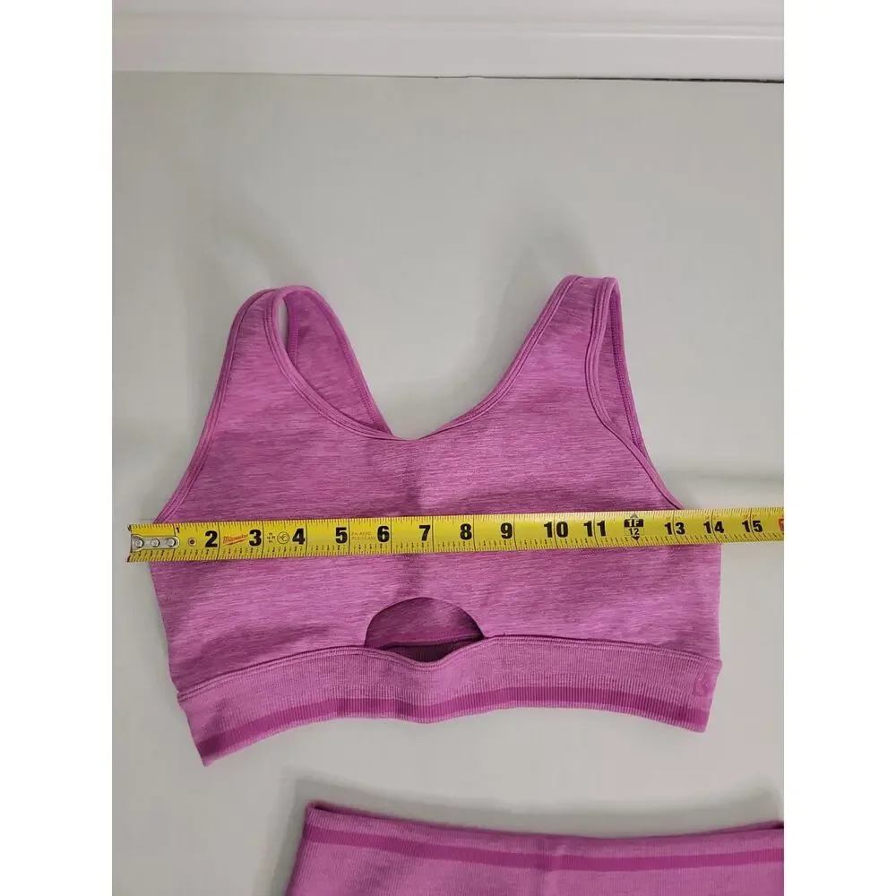 Buffbunny Activewear Matching Set SZ Large Leggings Sport Bra Pink